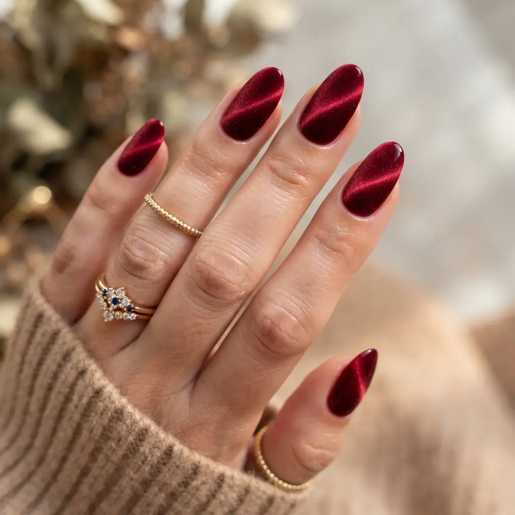 29 Red Fall Nail Designs That Make a Bold Statement 29 Velvet Red Nails