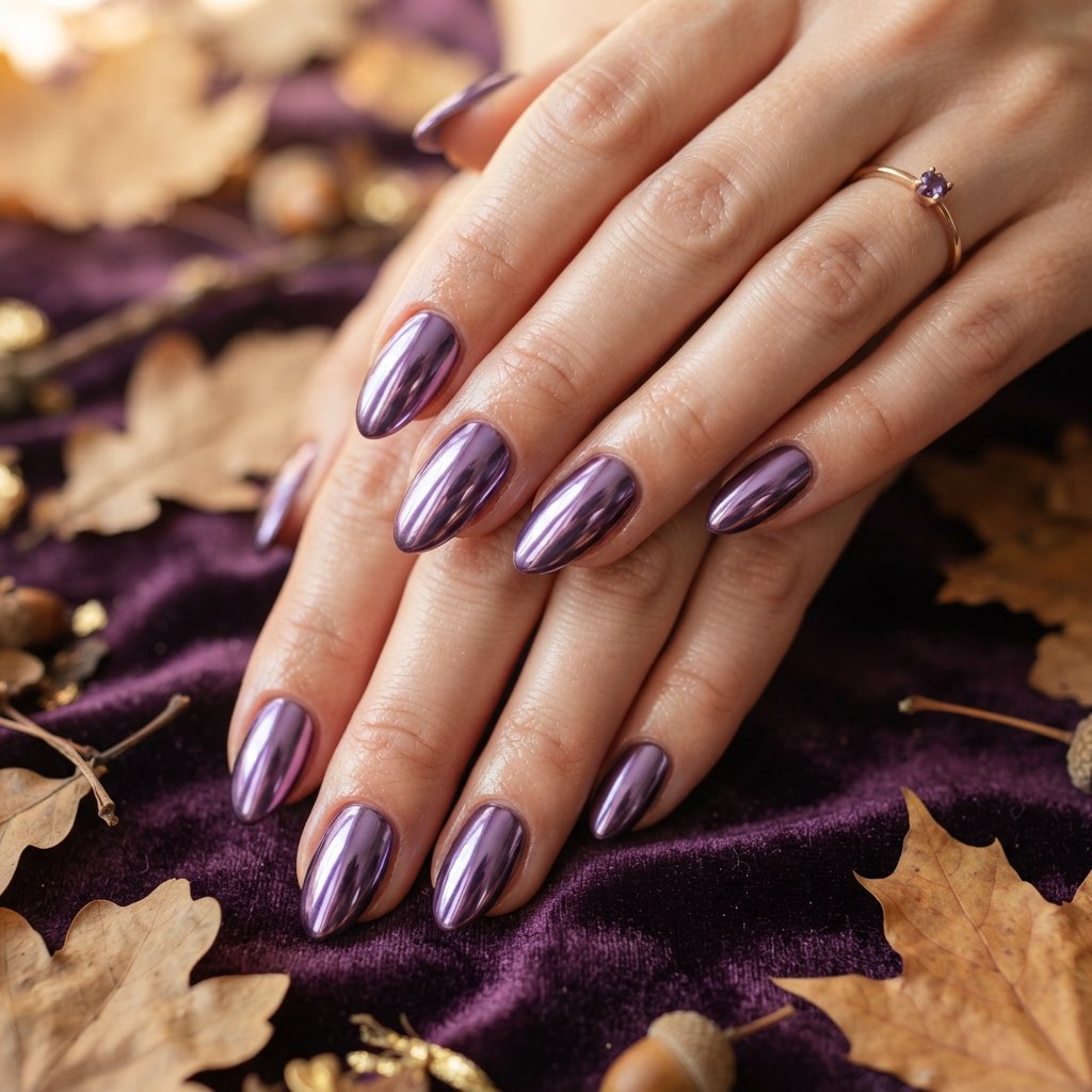 Violet Chrome Nails