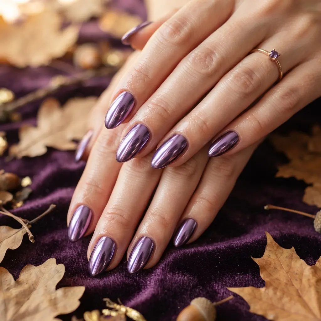 Violet Chrome Nails
