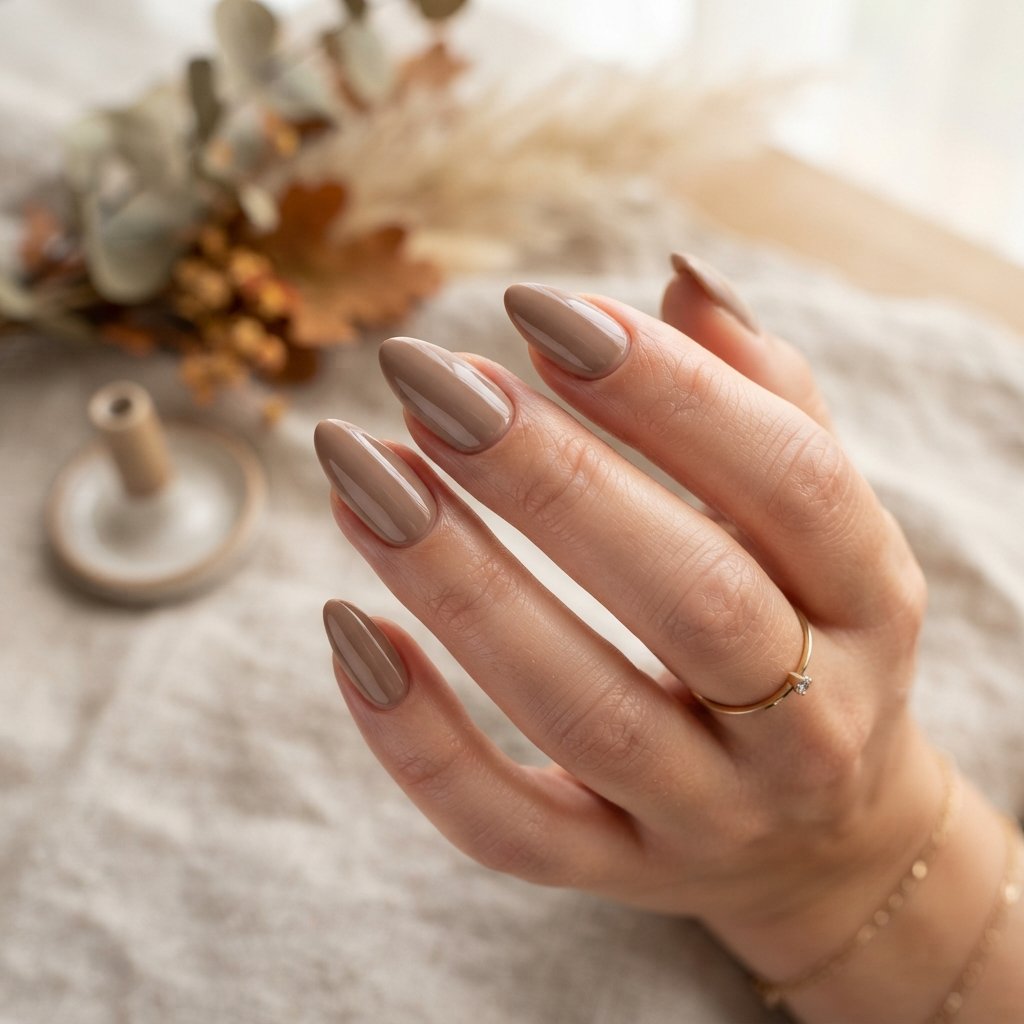 25 Easy Fall Nail Designs Anyone Can Recreate 16 Warm Taupe Nails