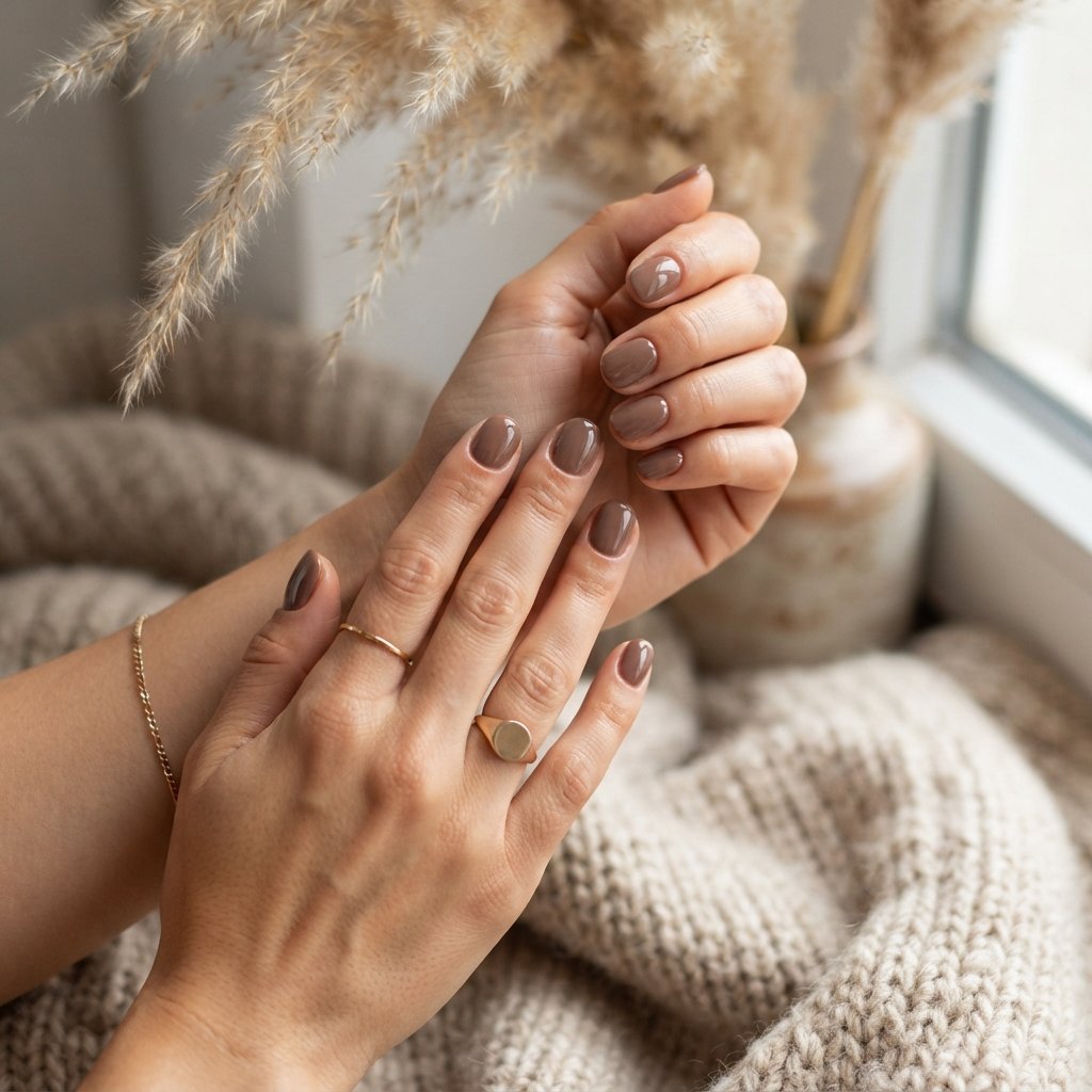 26 Early Fall Nail Designs Perfect for the New Season 15 Warm Taupe Nails